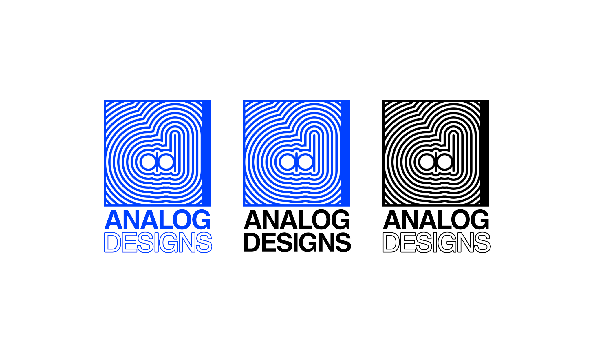 Analog Designs Stacked Logo Iterations, Alfred R. Duarte 2022 Analog Designs Stacked Logo Iterations, 2022
