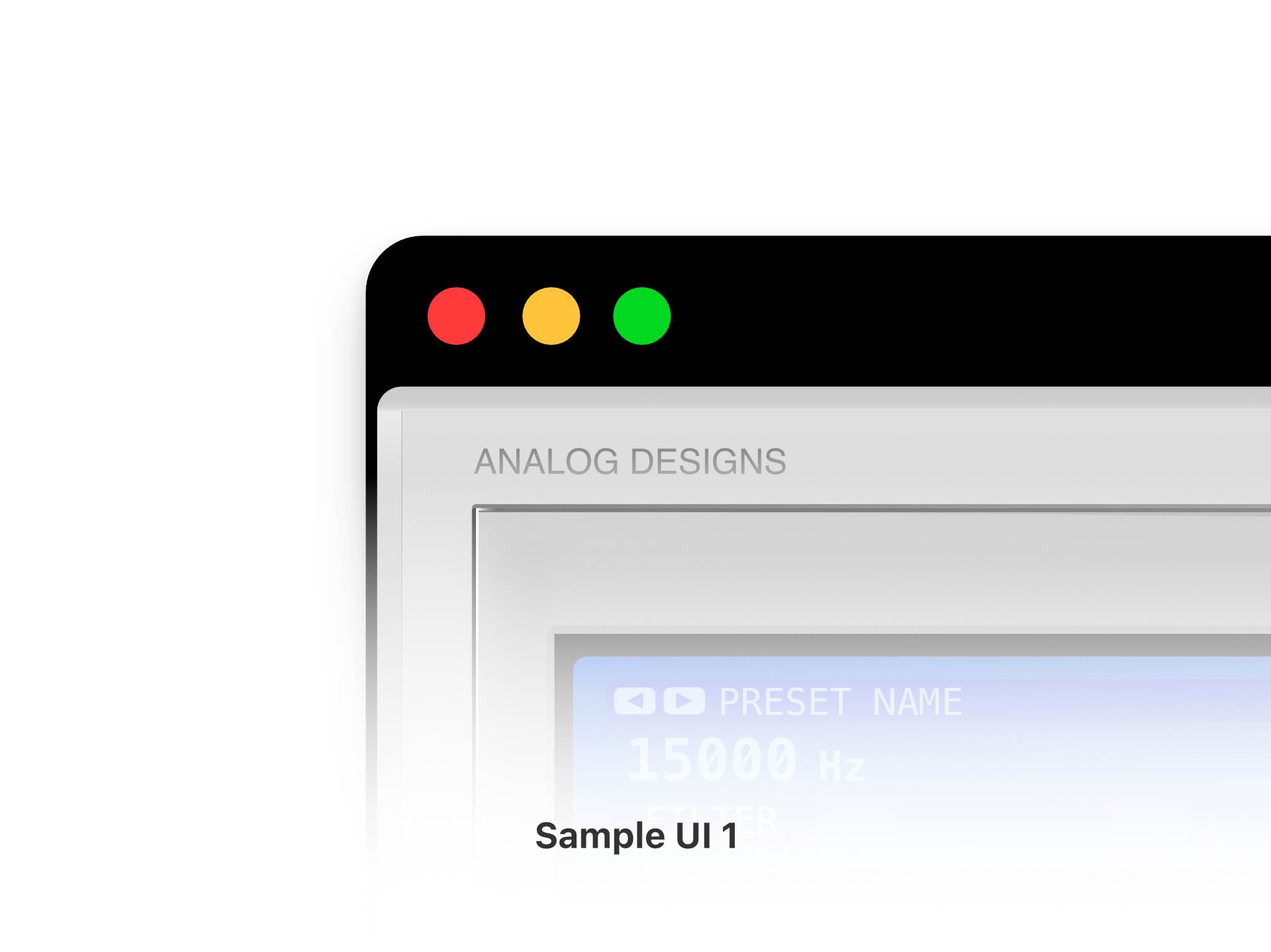 UI 1 Close-up – Analog Designs UI Styles Ⅰ, Alfred R. Duarte 2022 & 2025 Sample UI 1 Close-up – Analog Designs UI Styles Ⅰ, 2022 & 2025