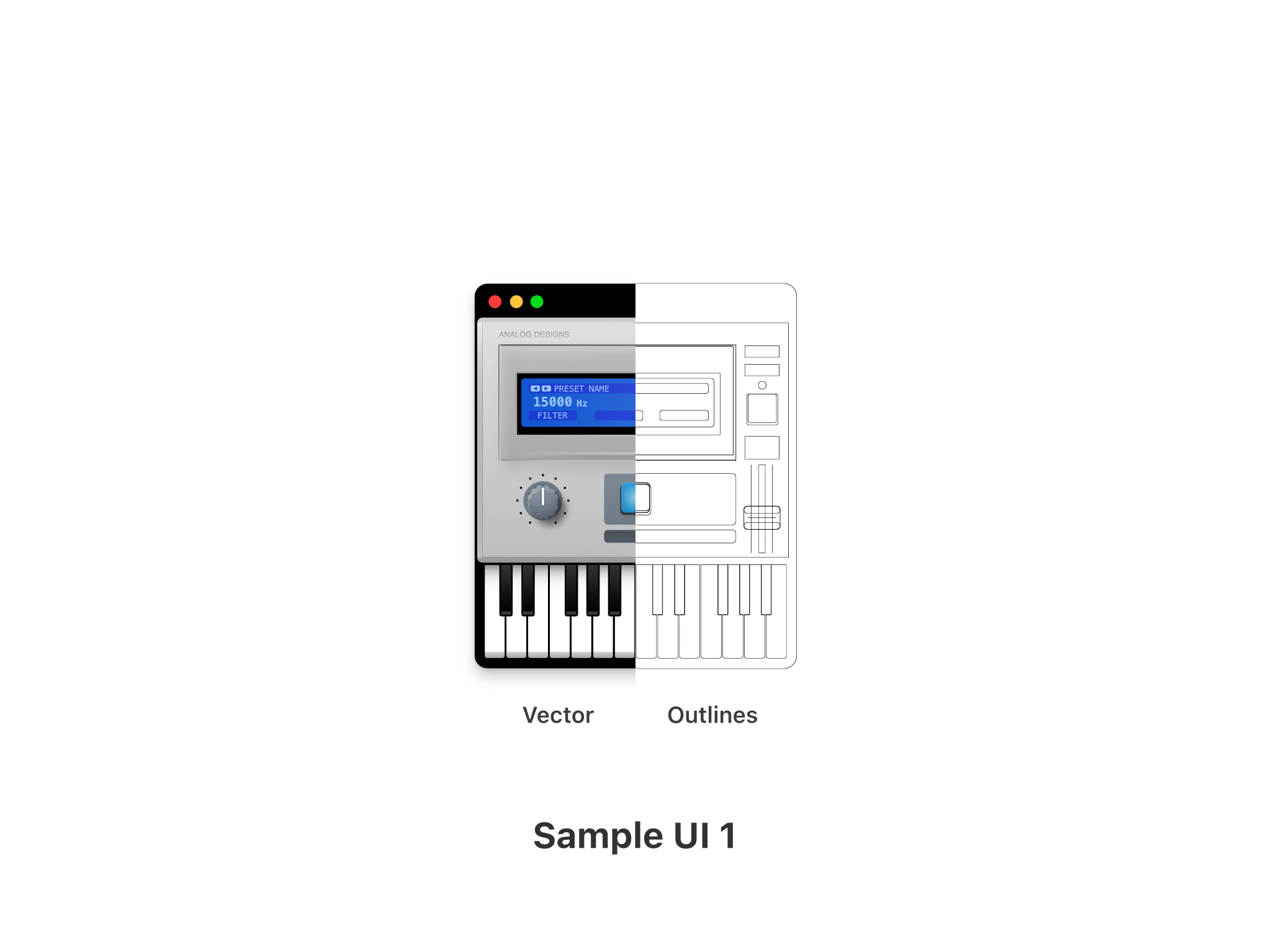 UI 1 Dissection – Analog Designs UI Styles Ⅰ, Alfred R. Duarte 2022 & 2025 Sample UI 1 Vector & Outlines Dissection – Analog Designs UI Styles Ⅰ, 2022 & 2025