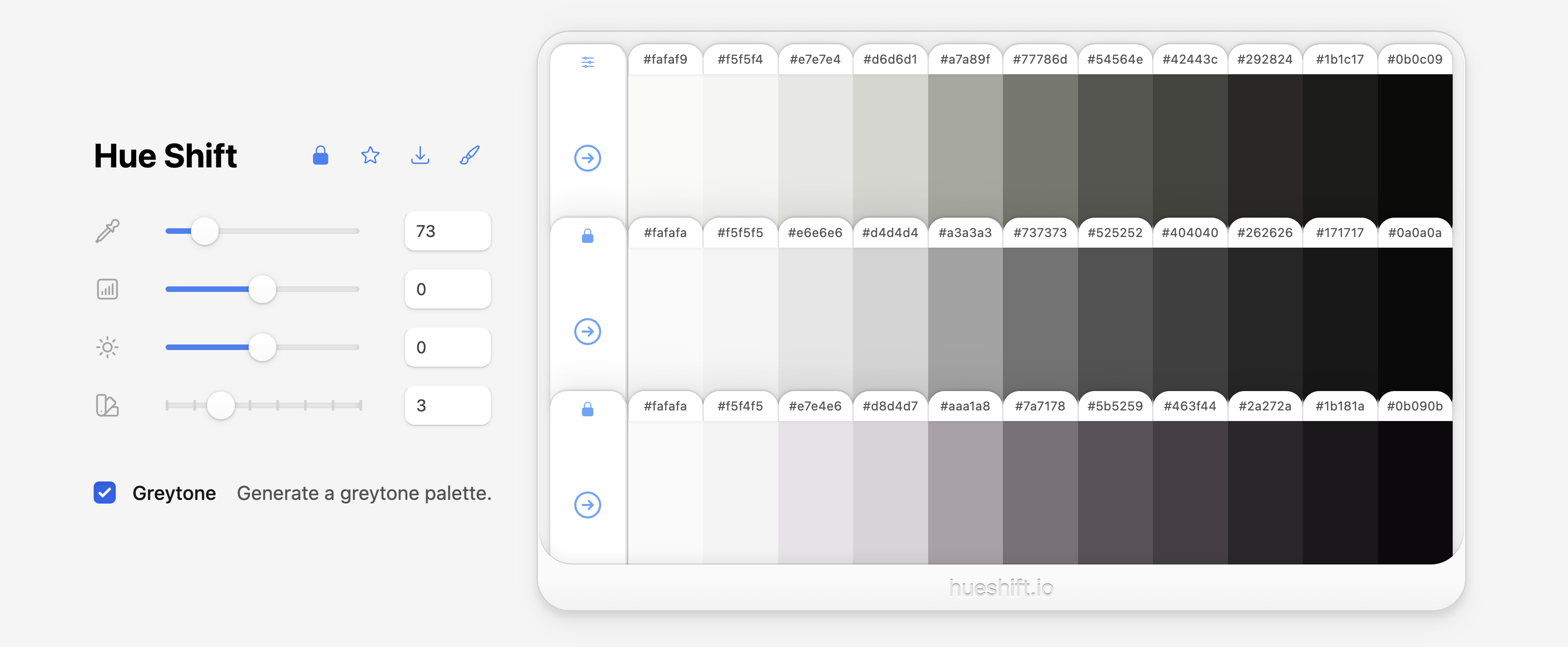 Hueshift Greytone Palette, Alfred R. Duarte 2025 Hueshift Greytone Palette, 2025