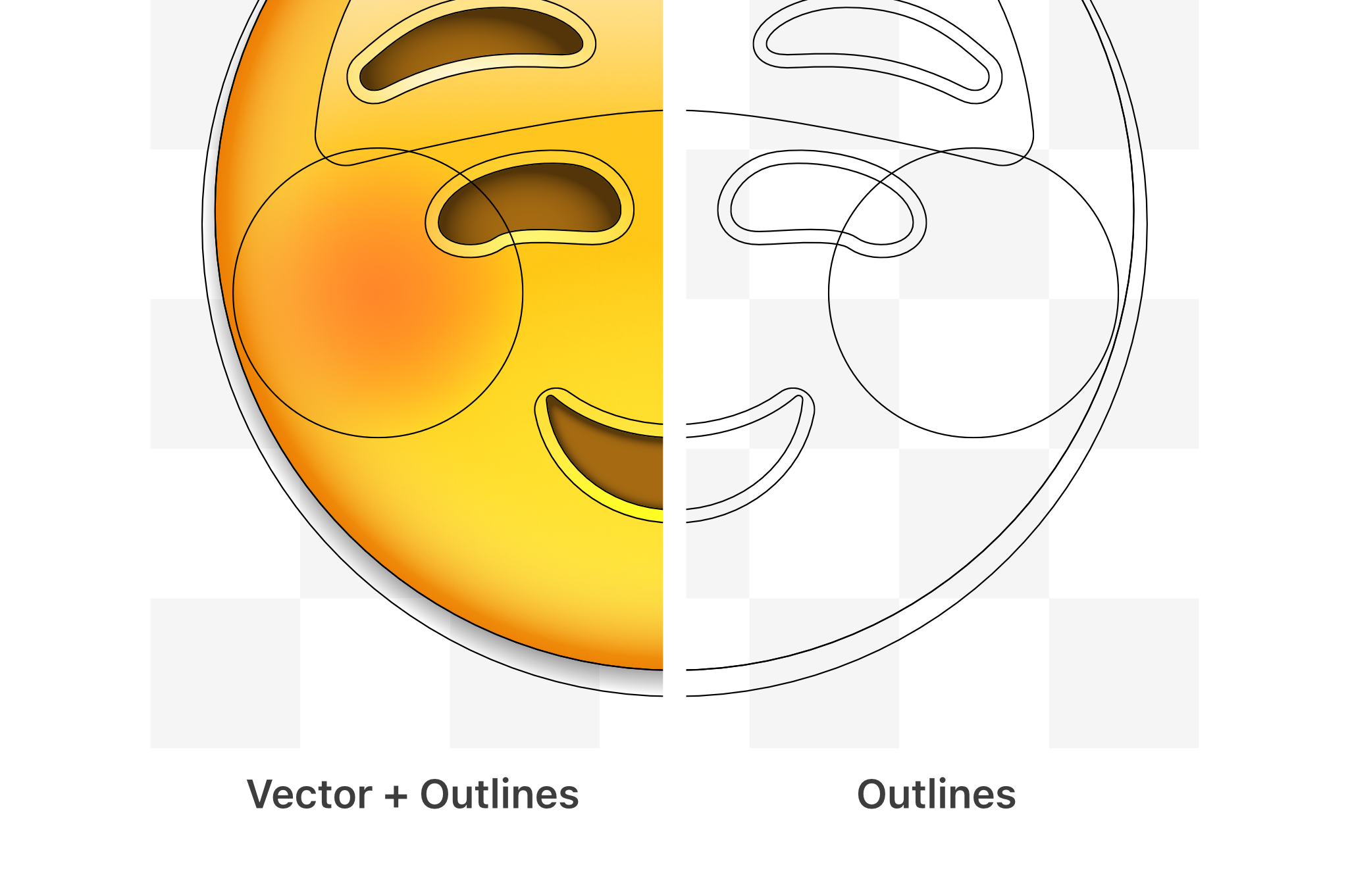 Smiling Face Emoji Dissection, Alfred R. Duarte 2025 Smiling Face Emoji Vector+Outlines & Outlines Dissection, 2025